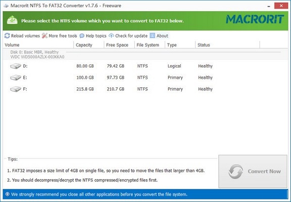 Macrorit NTFS to FAT32 Converterٷ