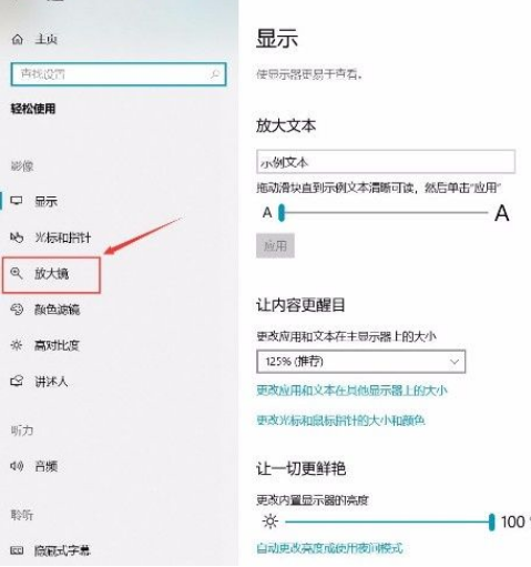 Win10系统开启放大镜功能操作方法